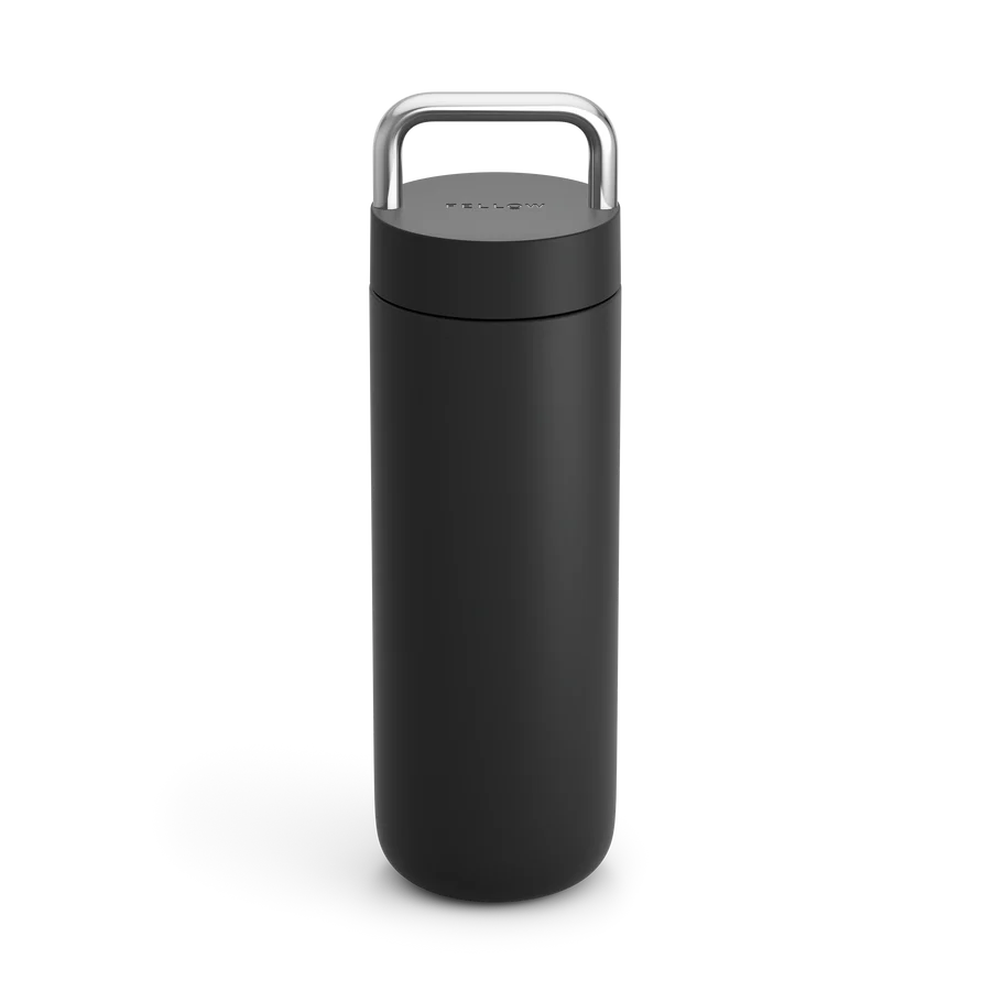Elegant insulated tumbler with ceramic coating, thin sippable lip, and premium metal handle. Holds 20 ounces and is easy to carry.