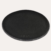 Black Leather and Wool Felt Tech Mousepad