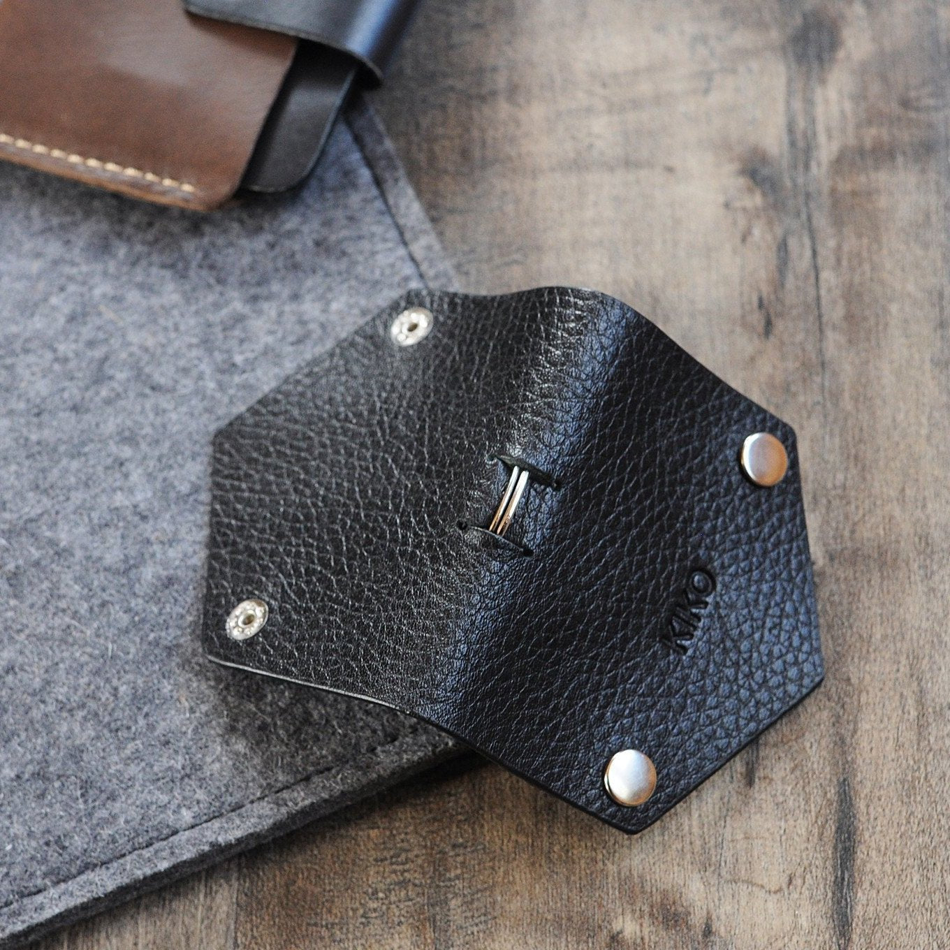 Black Leather Key Case