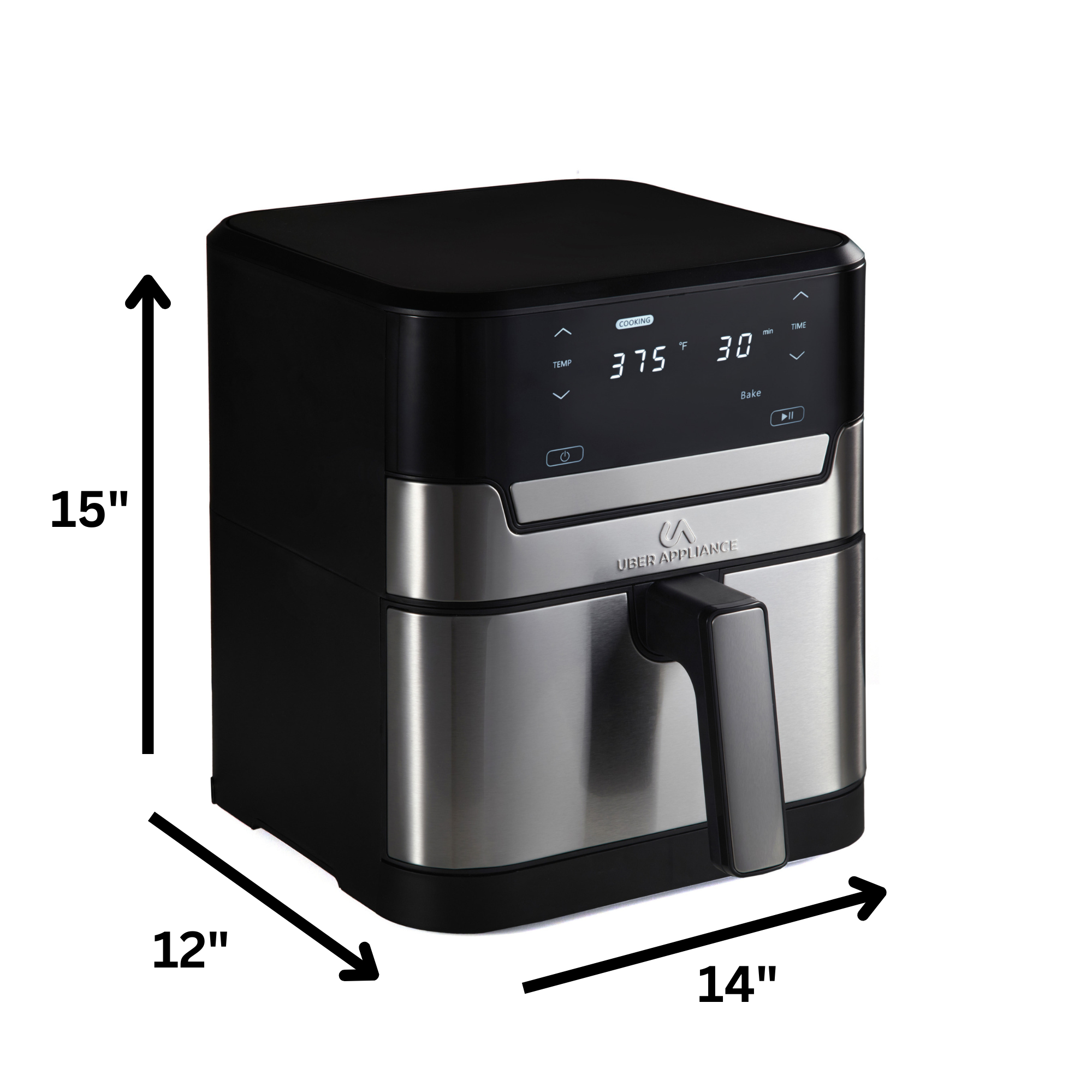Air fryer XL Premium Ceramic Coated PTFE PFOA Free - 7QT SS