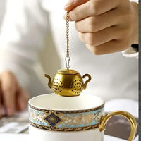 Golden Teapot Tea Strainer
