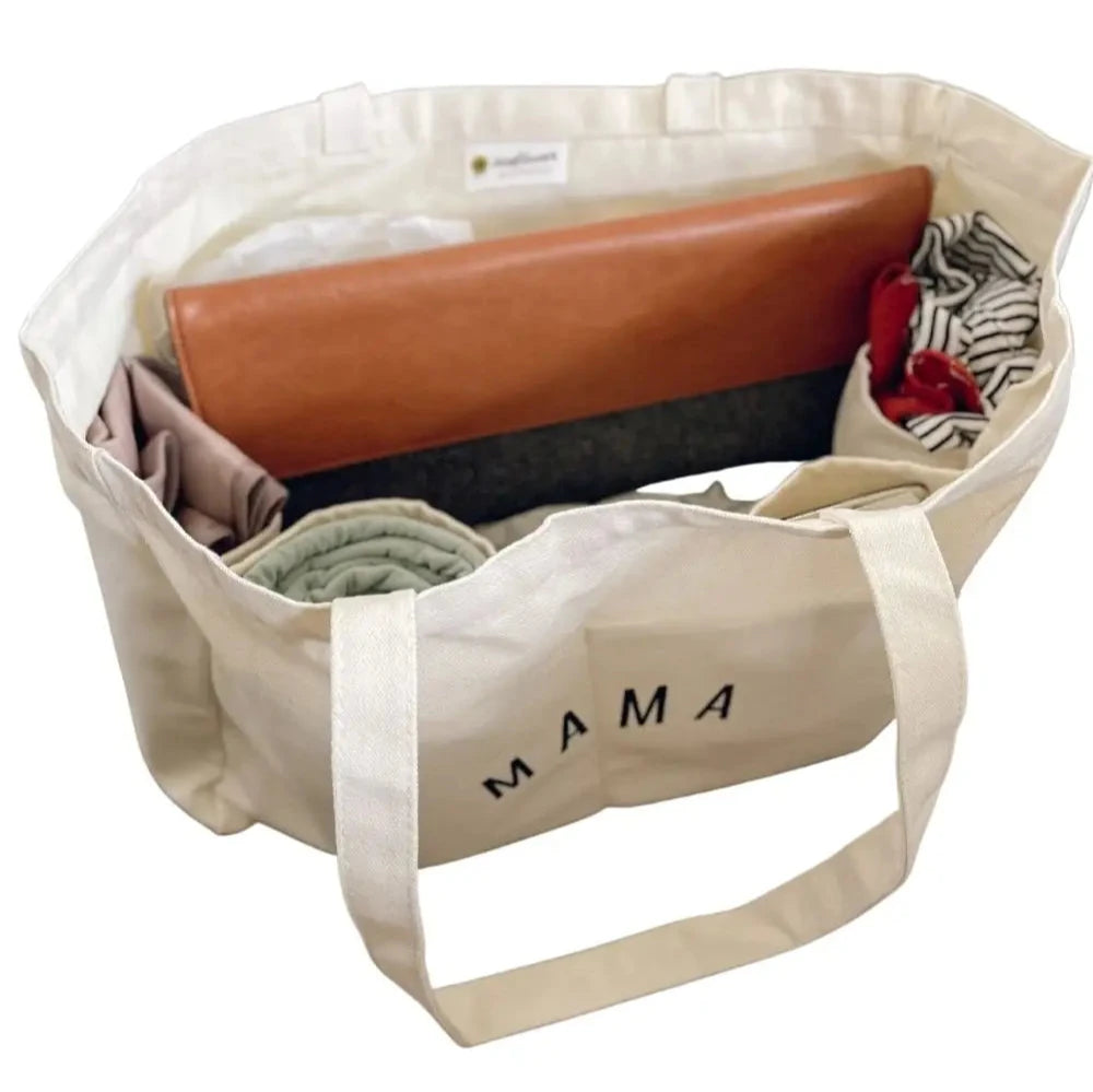 Mama Canvas Tote Bag | Stylish Eco-Friendly Diaper Bag