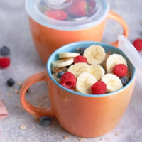 Set of 2 Ceramic Soup Mugs with Lid