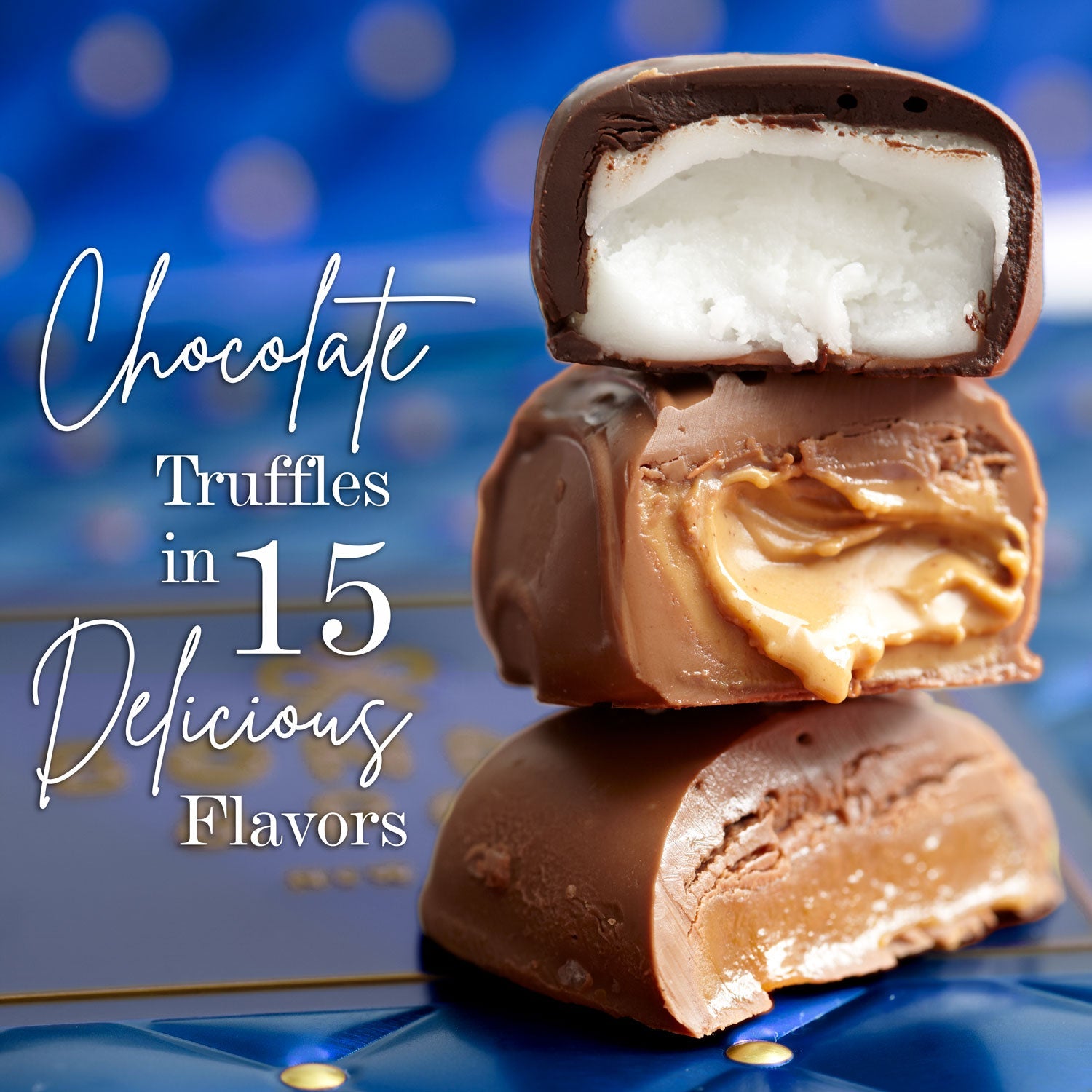 Holiday Gift Tin- Chocolate Assortment- Blue