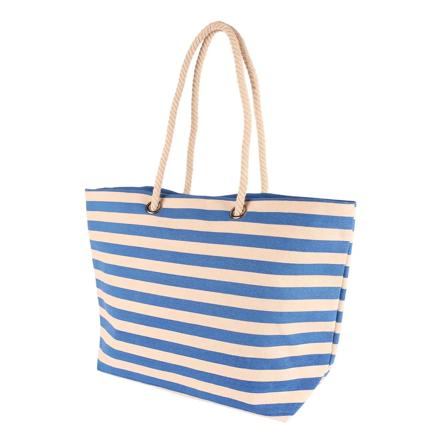 Striped Canvas Tote Beach Bag