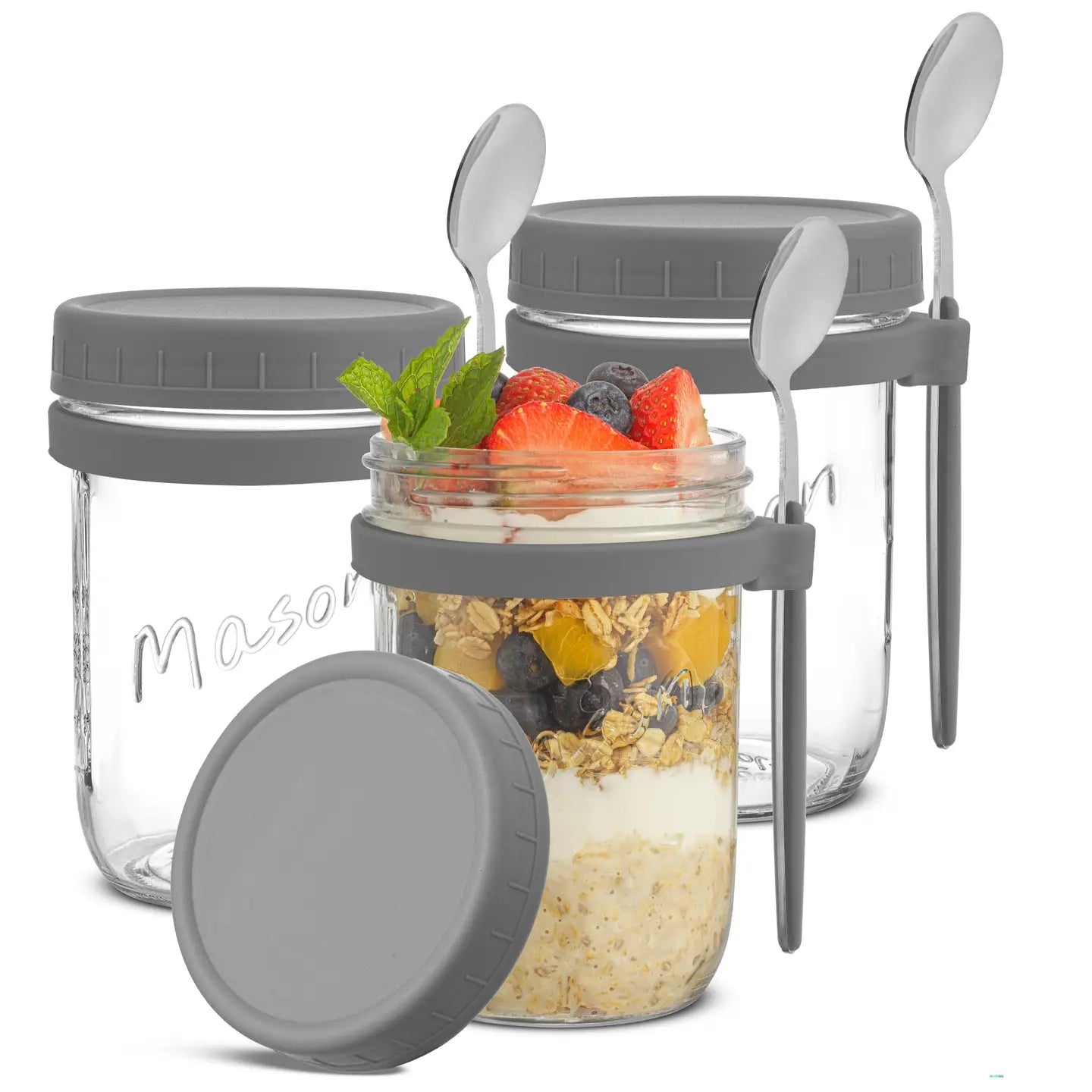 Overnight Oats Glass Containers - Set of 3