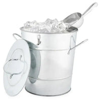 Galvanized Metal Handled Ice Bucket w/ Lid & Ice Scoop