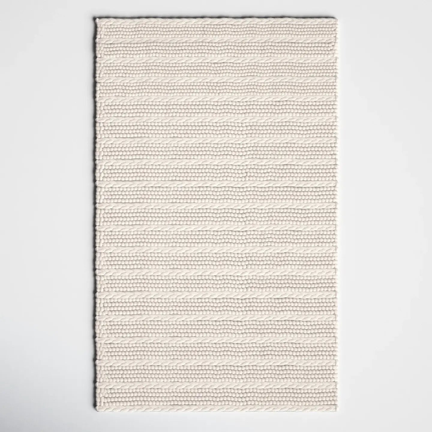 Ivory Cream Wool Rug