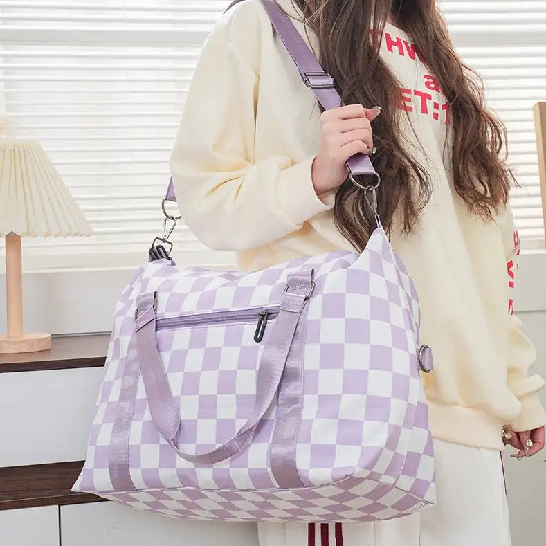Checkered Large Capacity Duffel