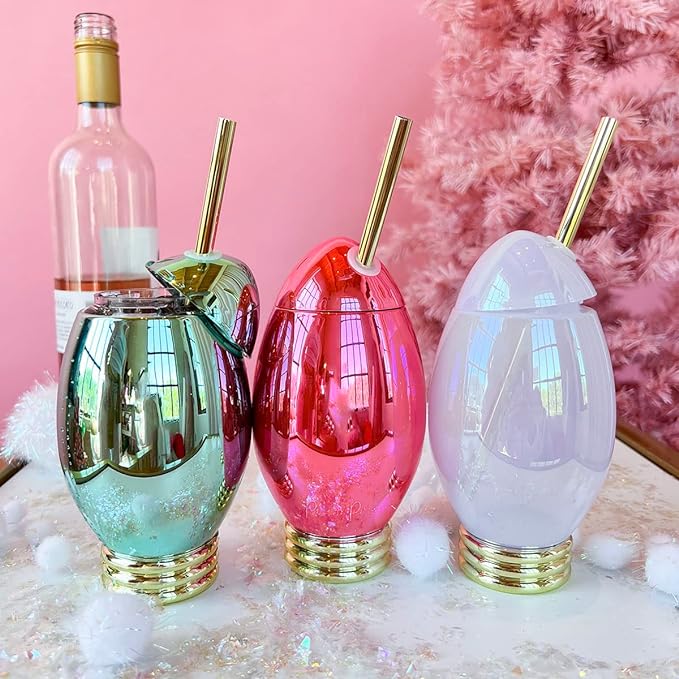 Pack of (3) Metallic Holiday Light Cups