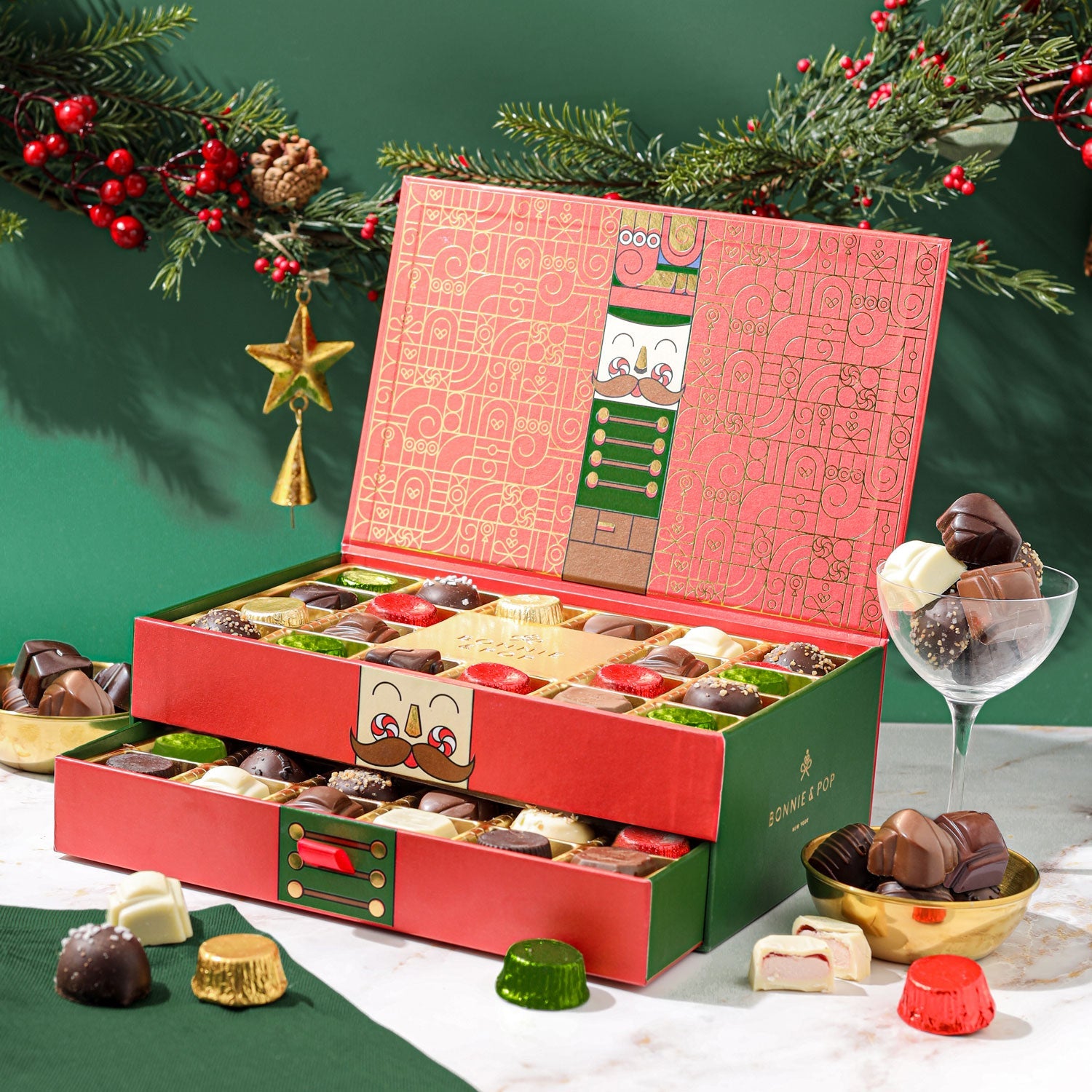 Christmas Chocolate Gift – Gourmet Belgium Truffle Gift Box with Over 30 Assorted Holiday Chocolates