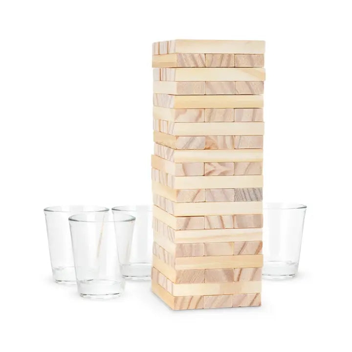 Jenga Drinking Game With Shot Glasses
