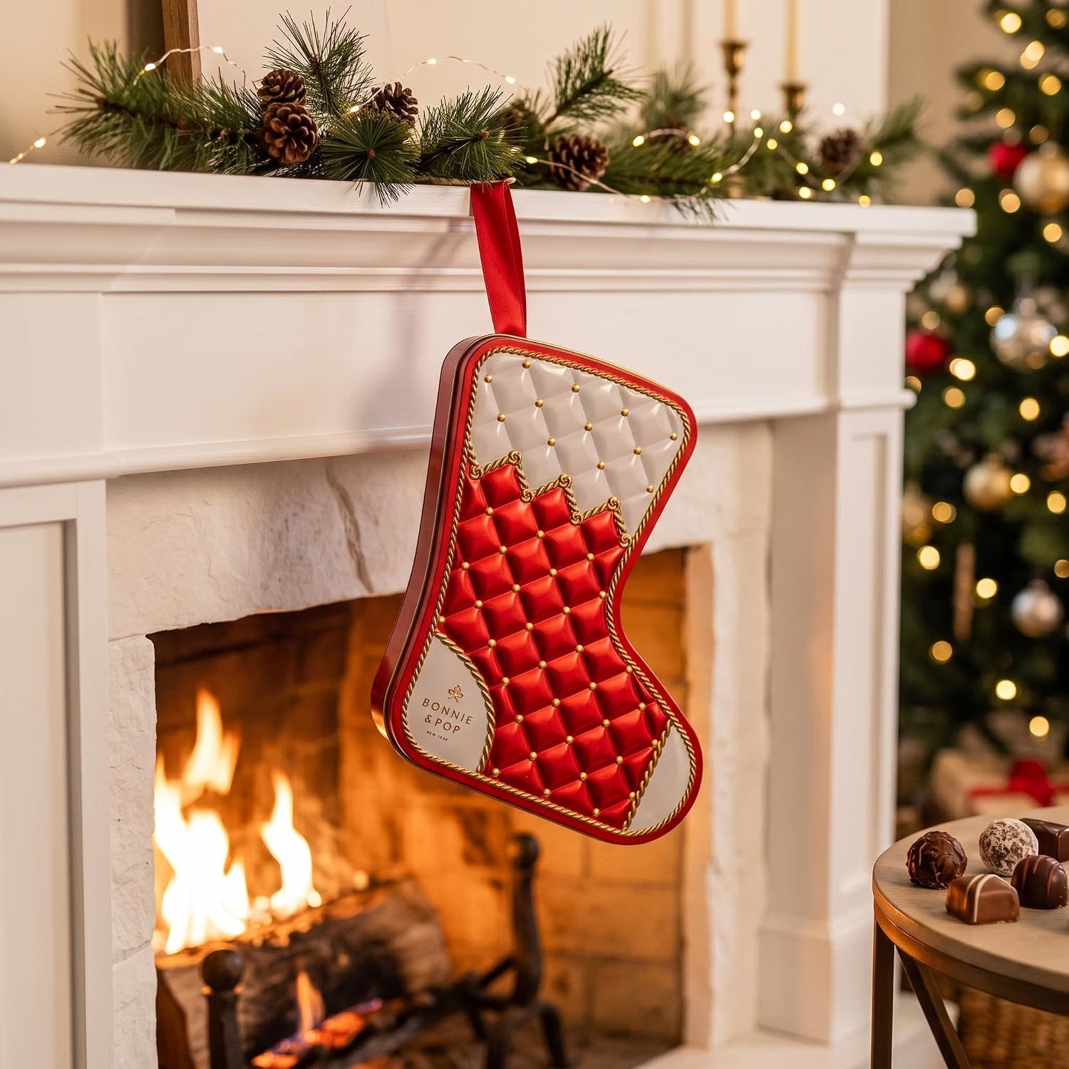 Christmas Chocolate Bon Bons Stocking Tin – Gourmet Holiday Gift