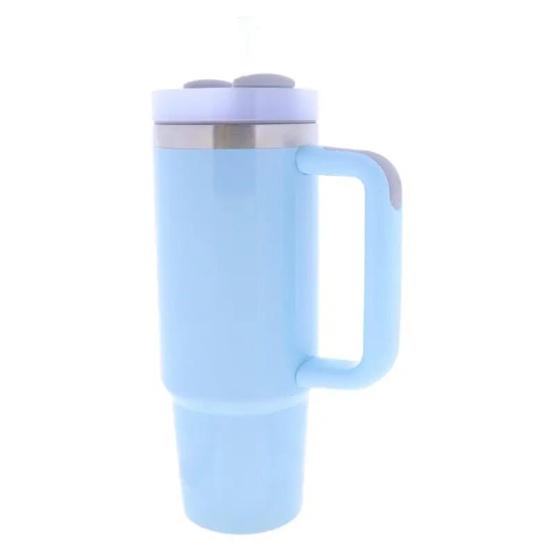 Sky Blue 30oz Tumbler with Straw and Handle