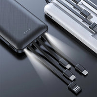 10,000 Mah Powerbank with 3-in-1 Charging Cables
