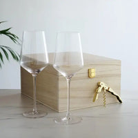 Wine Glass Set of 2 & Corkscrew Gift Box
