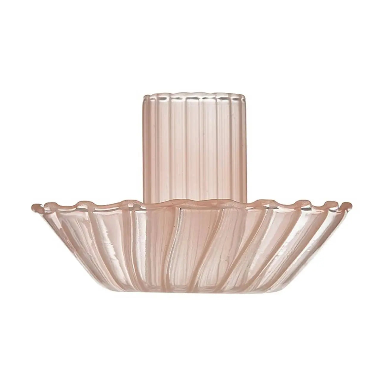 Pink Glass Candle Holder