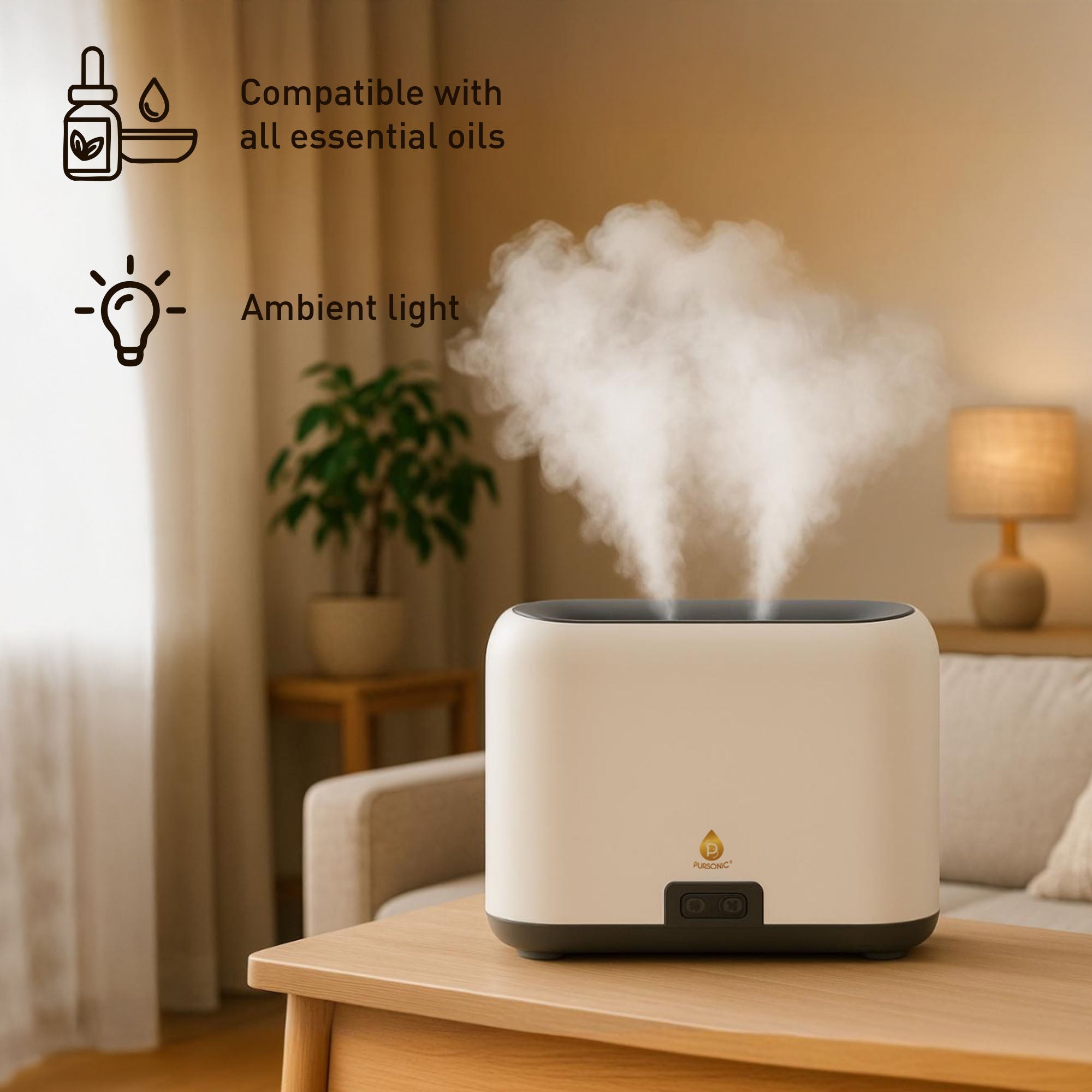 FlameGlow Aromatherapy Diffuser & 6-Pack Essential Oils Wellness Bundle – Pure Relaxation with Light, Scent & Serenity