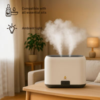 FlameGlow Aromatherapy Diffuser & 6-Pack Essential Oils Wellness Bundle – Pure Relaxation with Light, Scent & Serenity