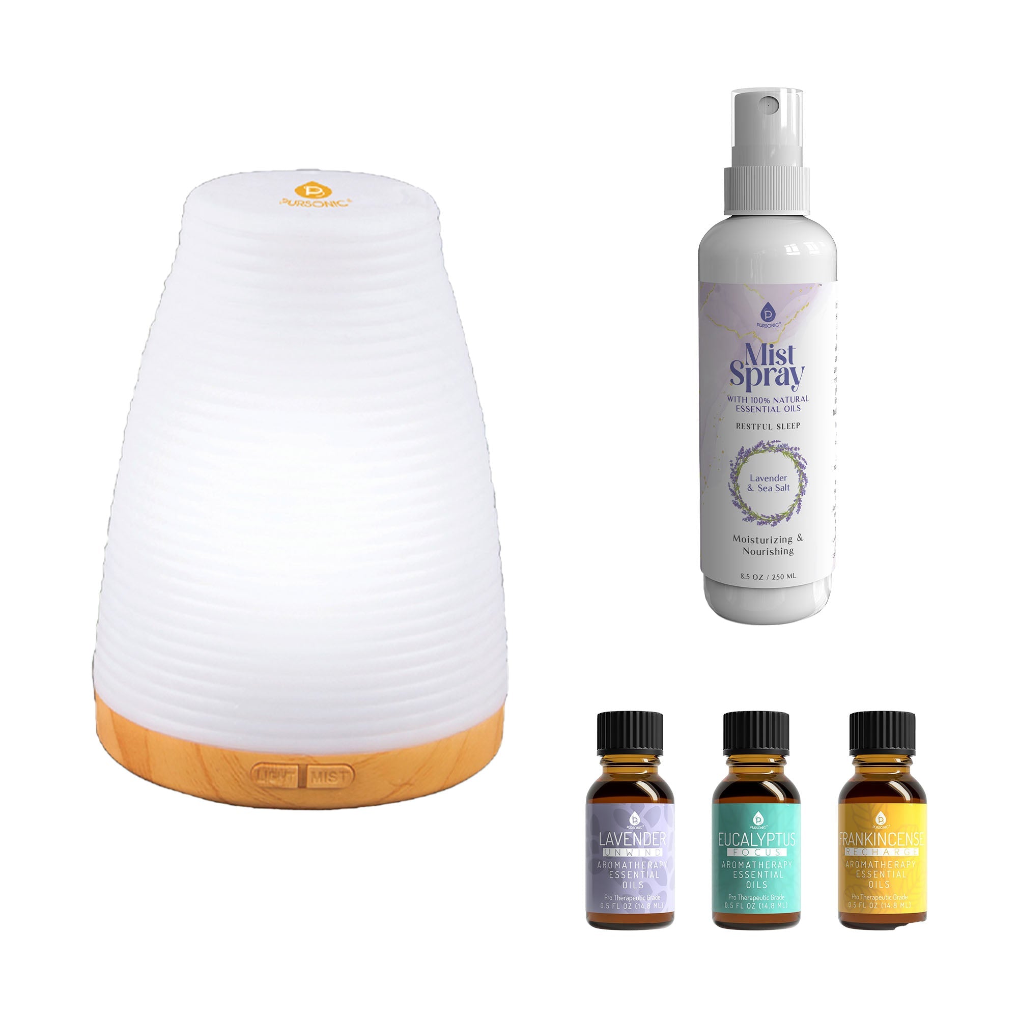 Aromatherapy Essentials Bundle with USB Diffuser