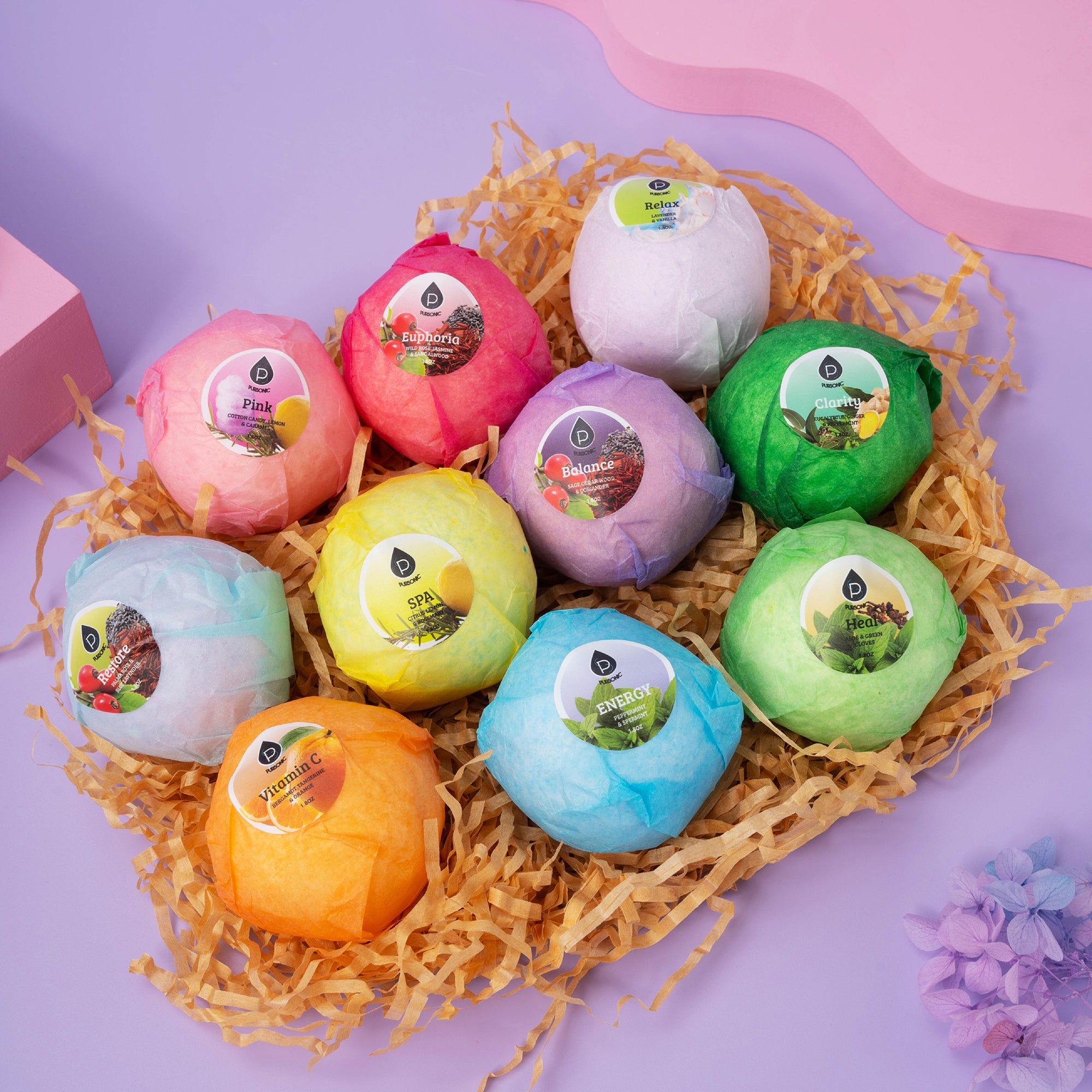10 Pcs of Handmade, Organic Bath Bombs
