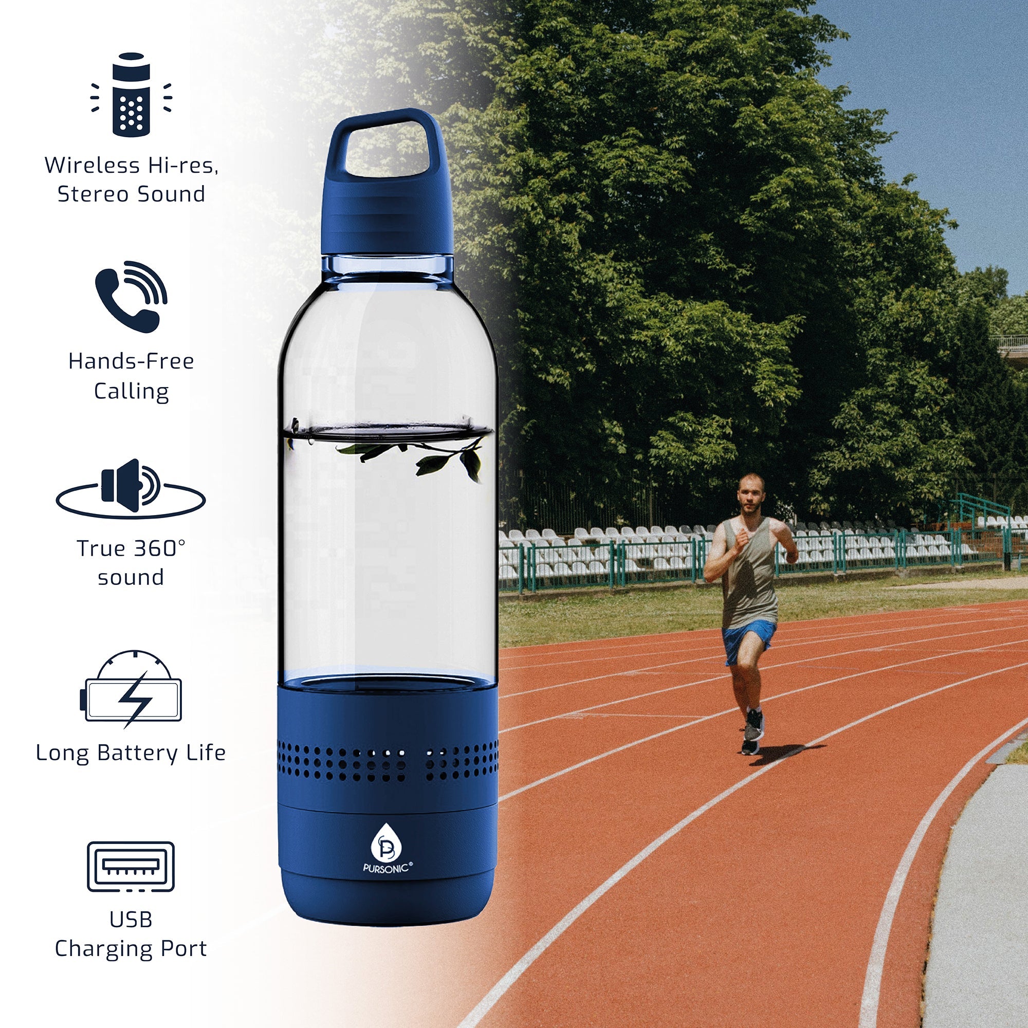2-in-1 Water Bottle with Built-In Wireless Speaker