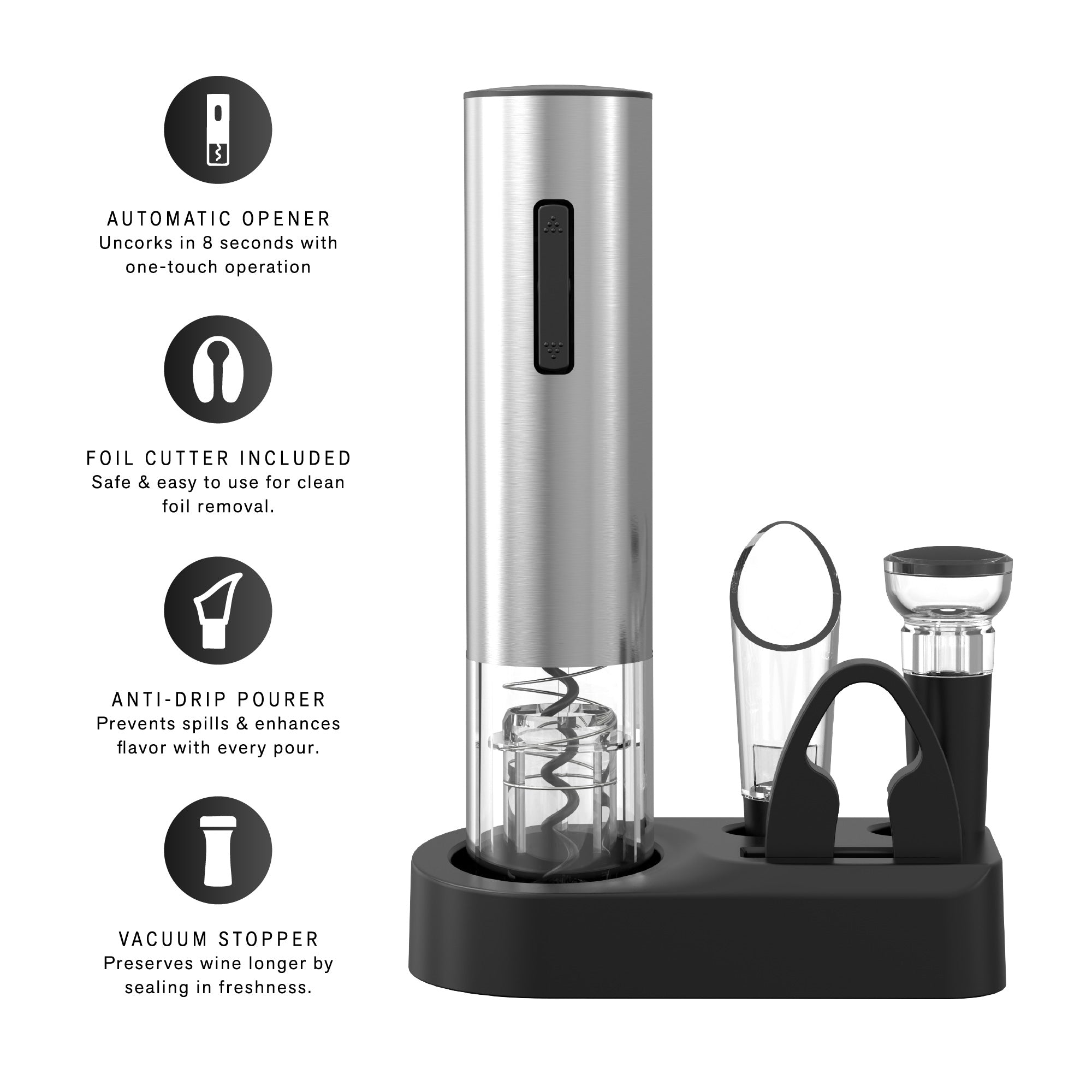 5-Piece Electric Wine Opener Set