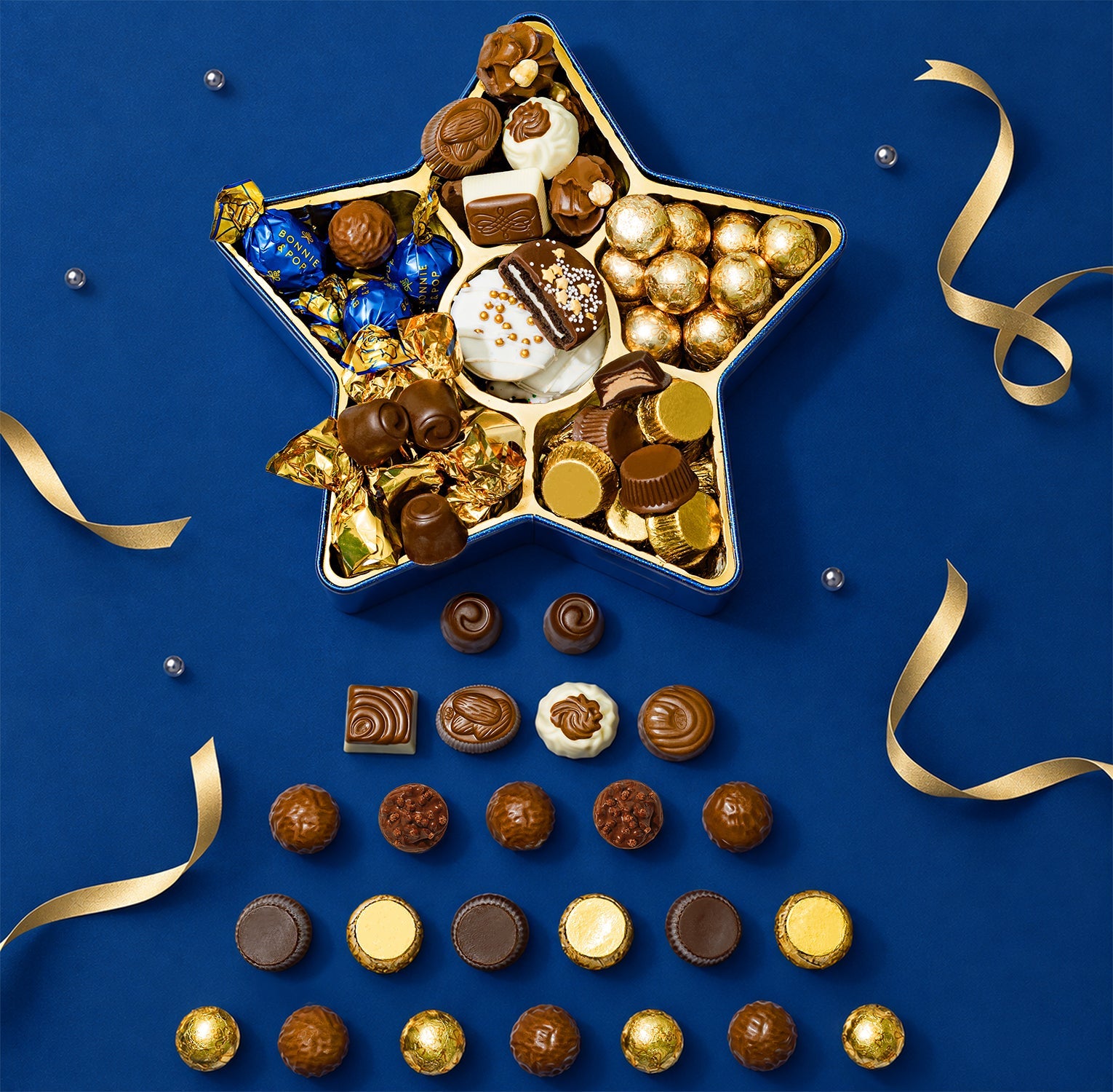 Christmas Chocolate Bon Bons Star Tin – Gourmet Holiday Gift