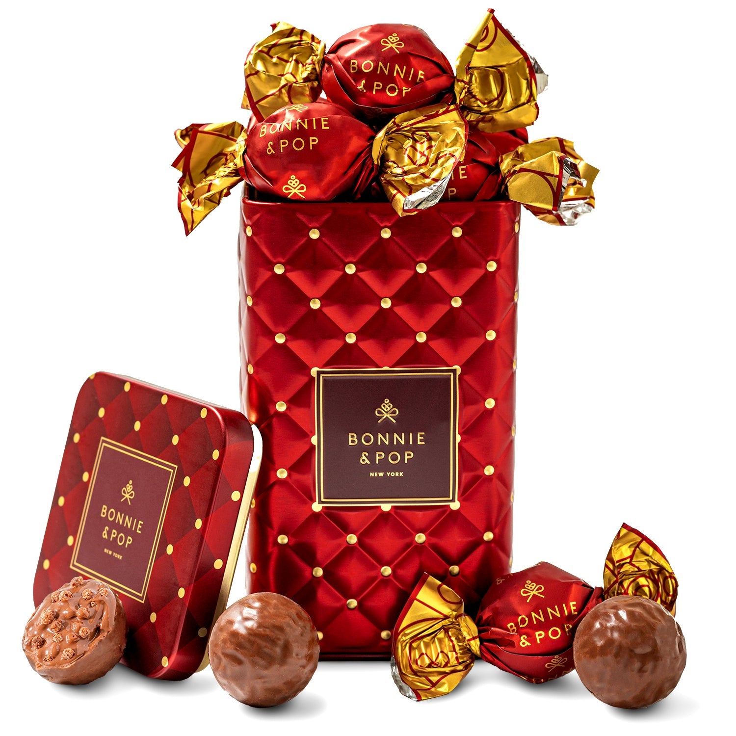 Luxury Chocolate Tins– Gourmet Chocolate Assortment, Premium Milk & Dark Chocolate Bonbons in Elegant Keepsake Tins