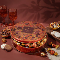 Festive Gift Tin Filled with Truffles, Pretzels & Gourmet Chocolates