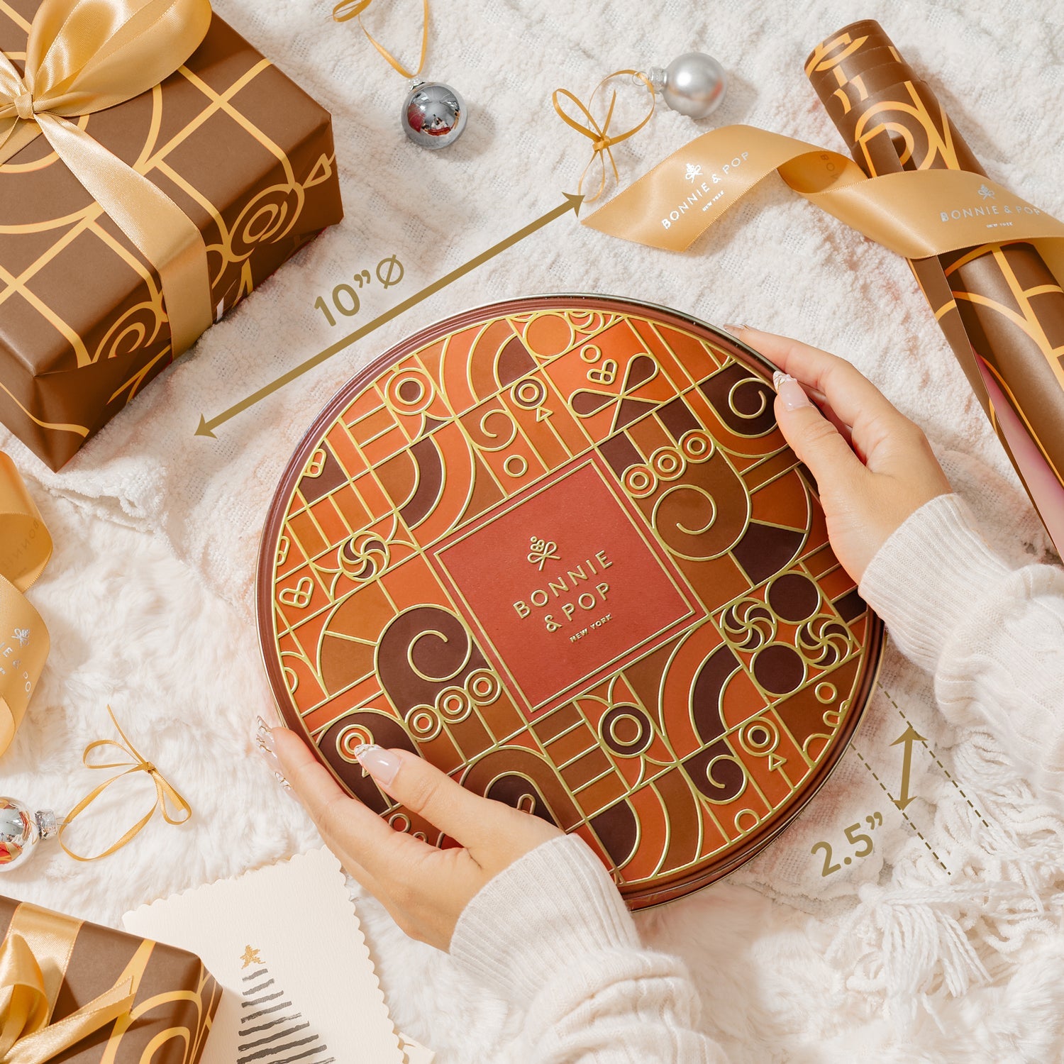 Festive Gift Tin Filled with Truffles, Pretzels & Gourmet Chocolates