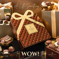 Gourmet Chocolate Gift Box – Elegant Bow Tin with Belgian Truffles - Copper