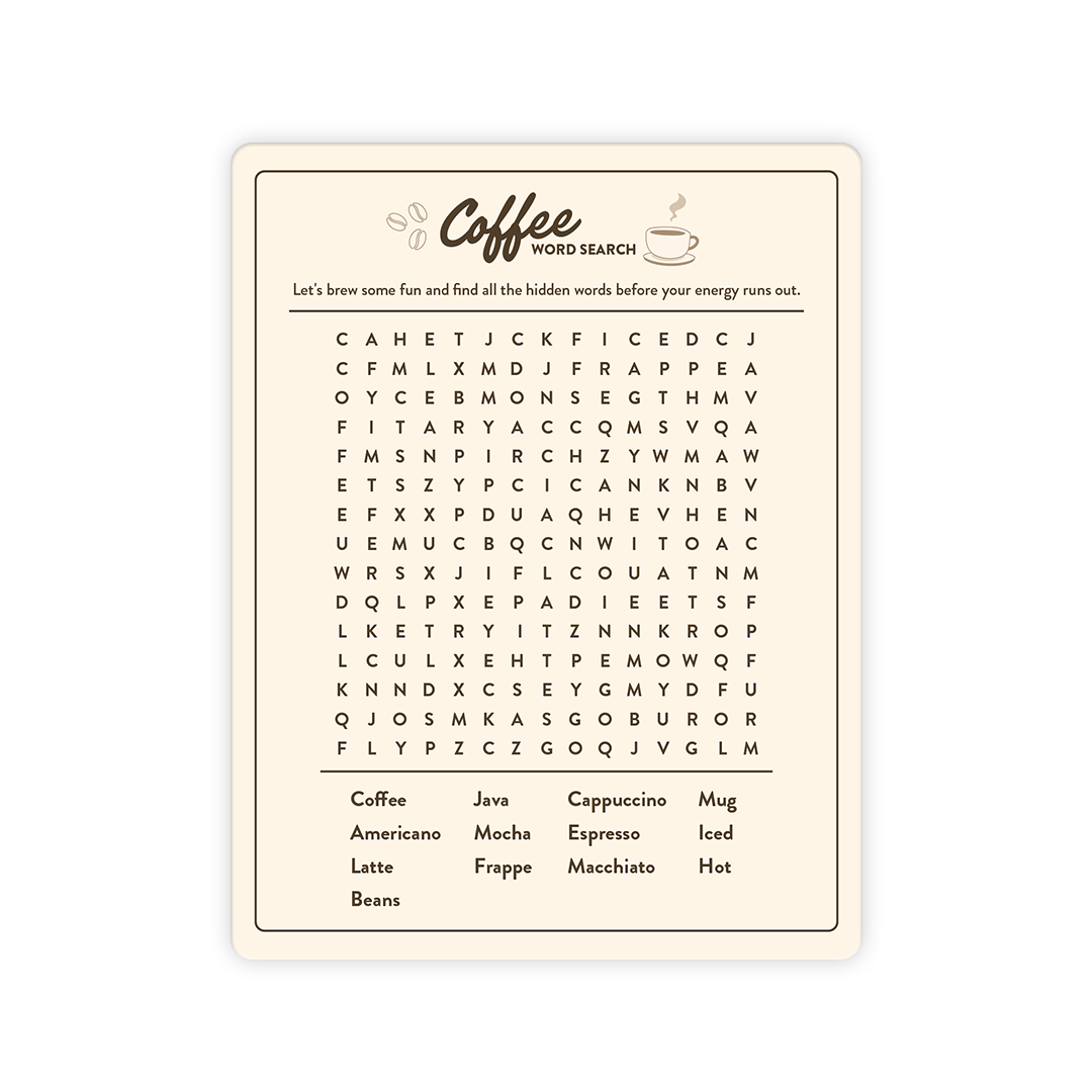 Coffee Word Search