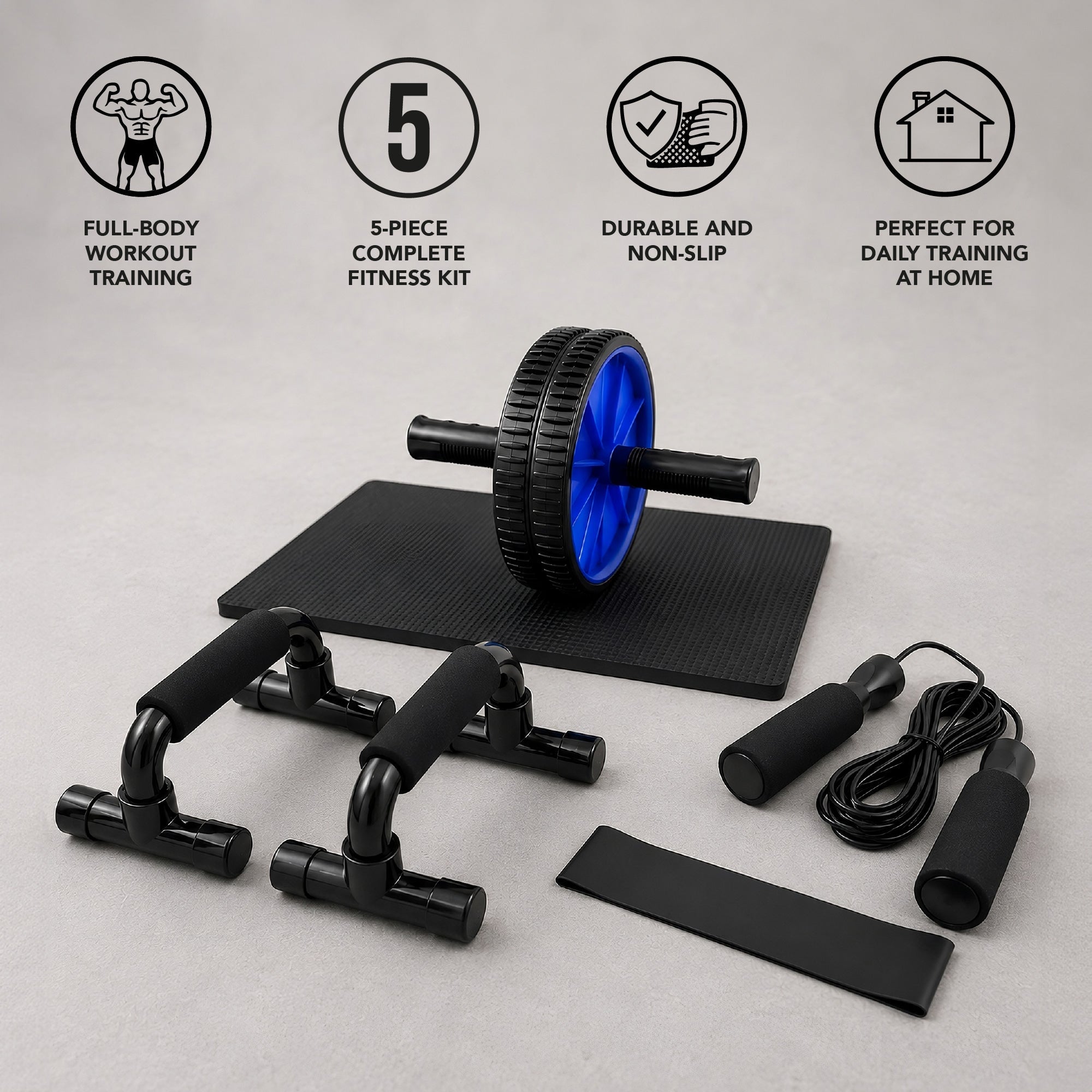 5-Piece Home Workout Set, Cardio & Core Training