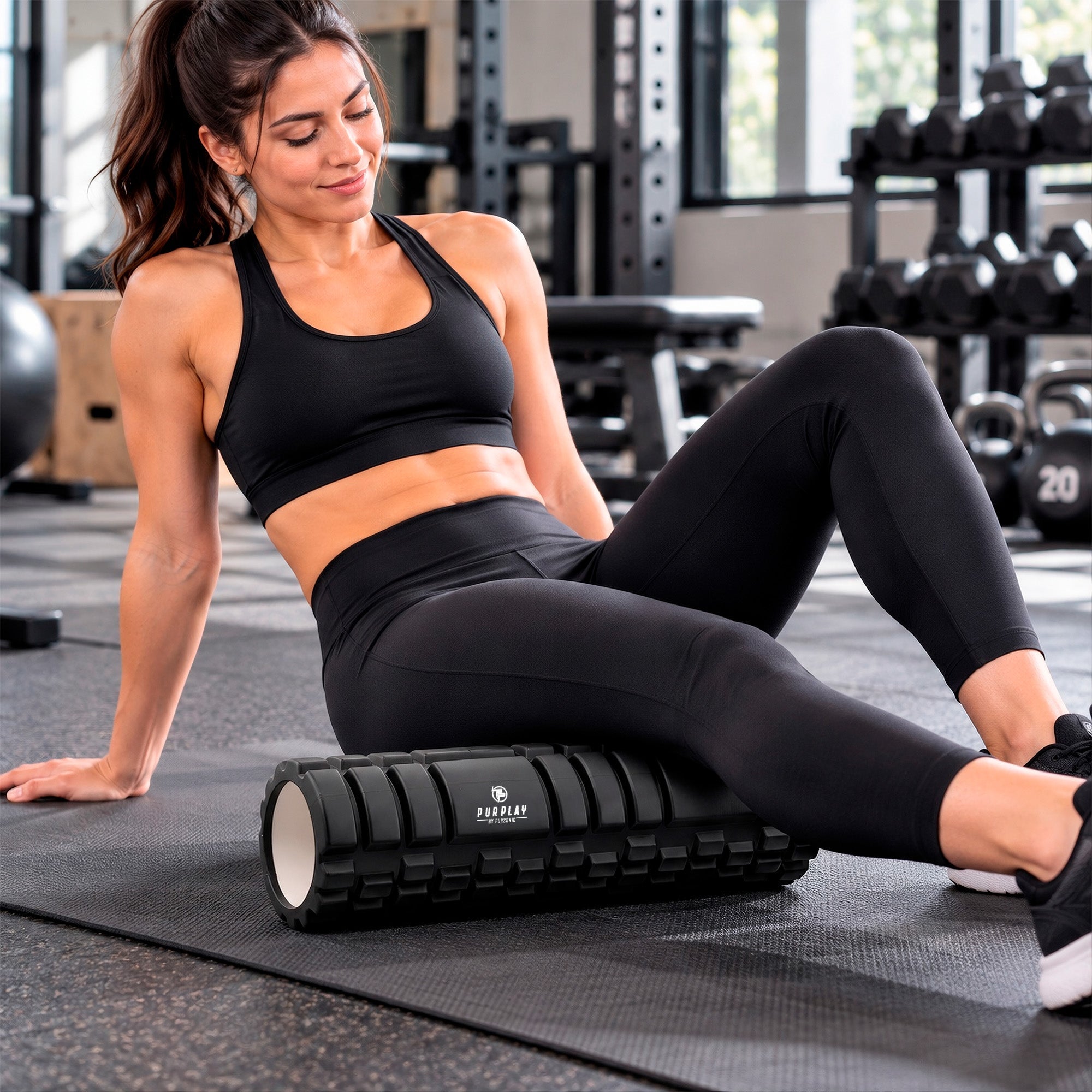 18" Foam Roller – Deep Tissue Massage, Stretching & Muscle Recovery