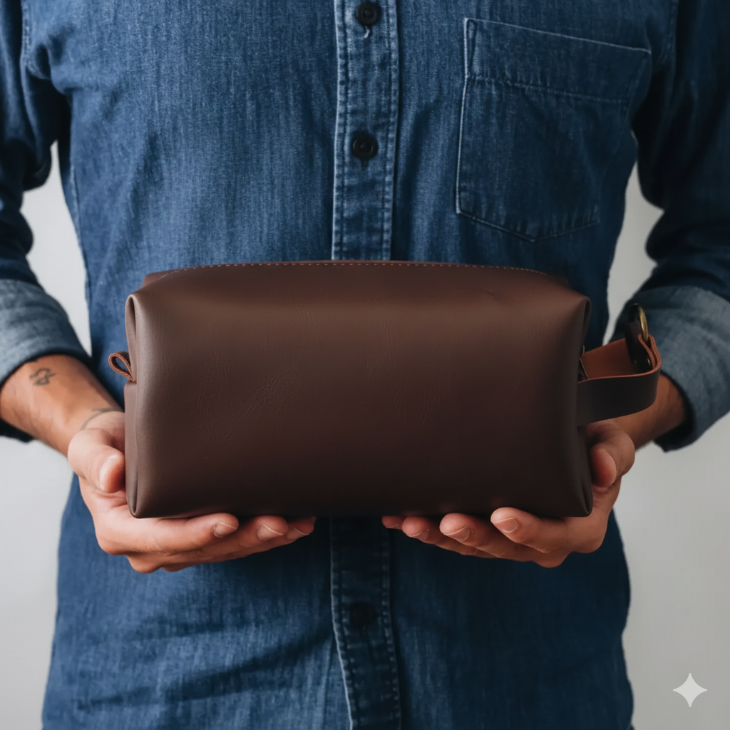 Vegan Leather Toiletry Bag