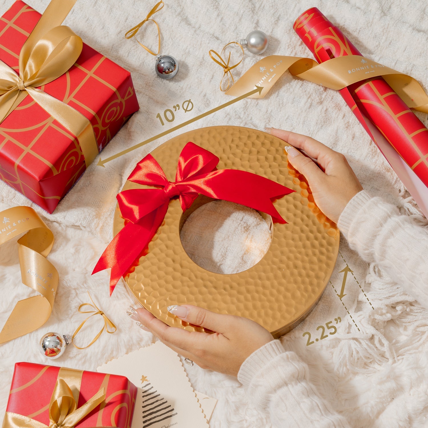 Holiday Gift Basket – Festive Wreath Tin with Assorted Chocolate Truffles