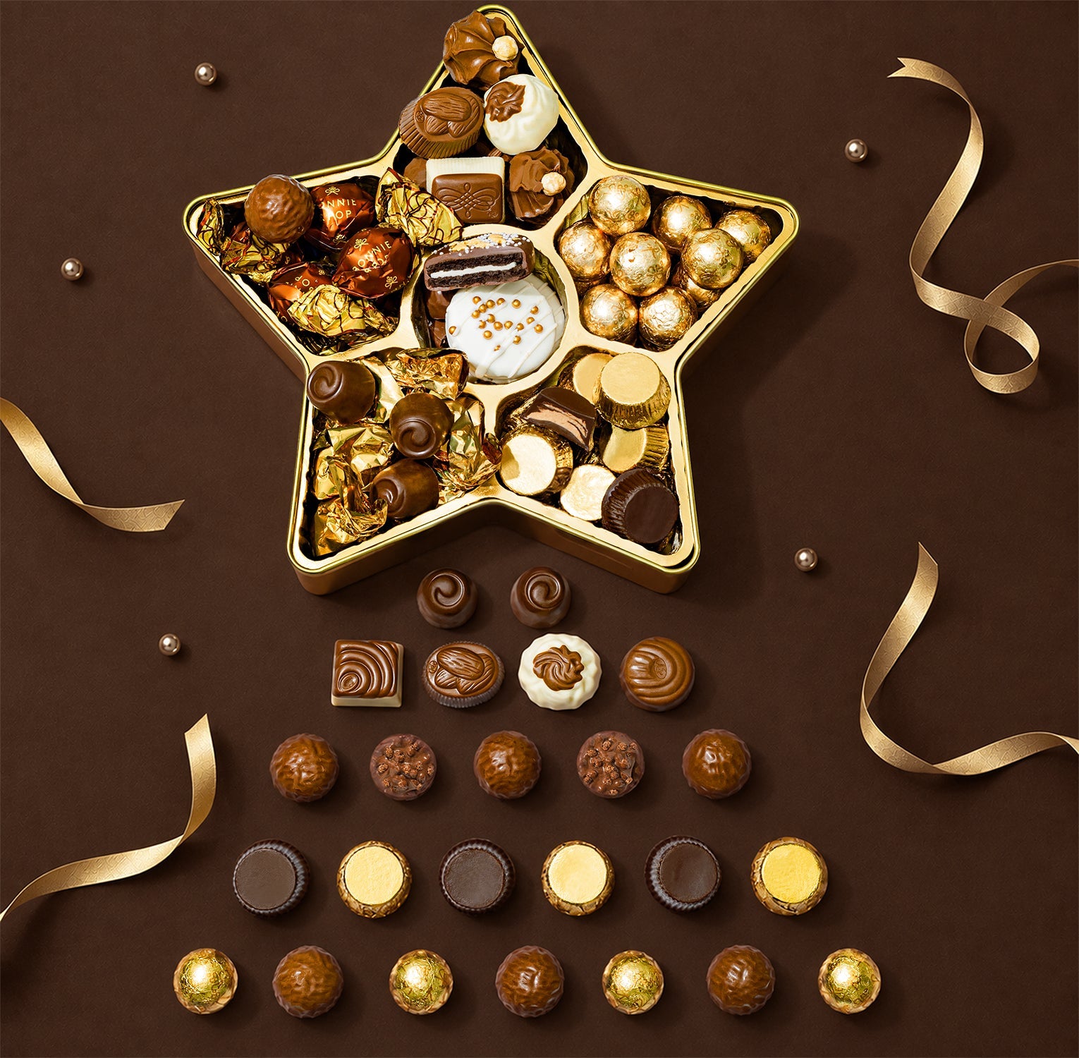 Christmas Chocolate Bon Bons Star Tin – Gourmet Holiday Gift