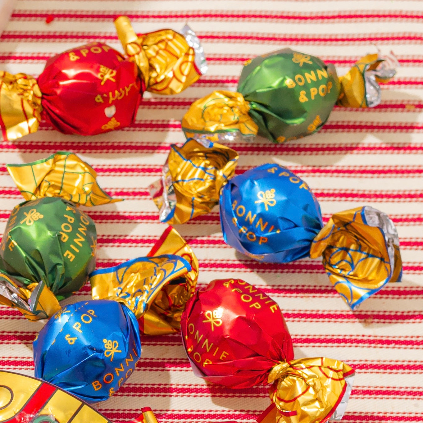 Festive Ornament Tins Filled with Gourmet Chocolate Bon Bons- Set of 3