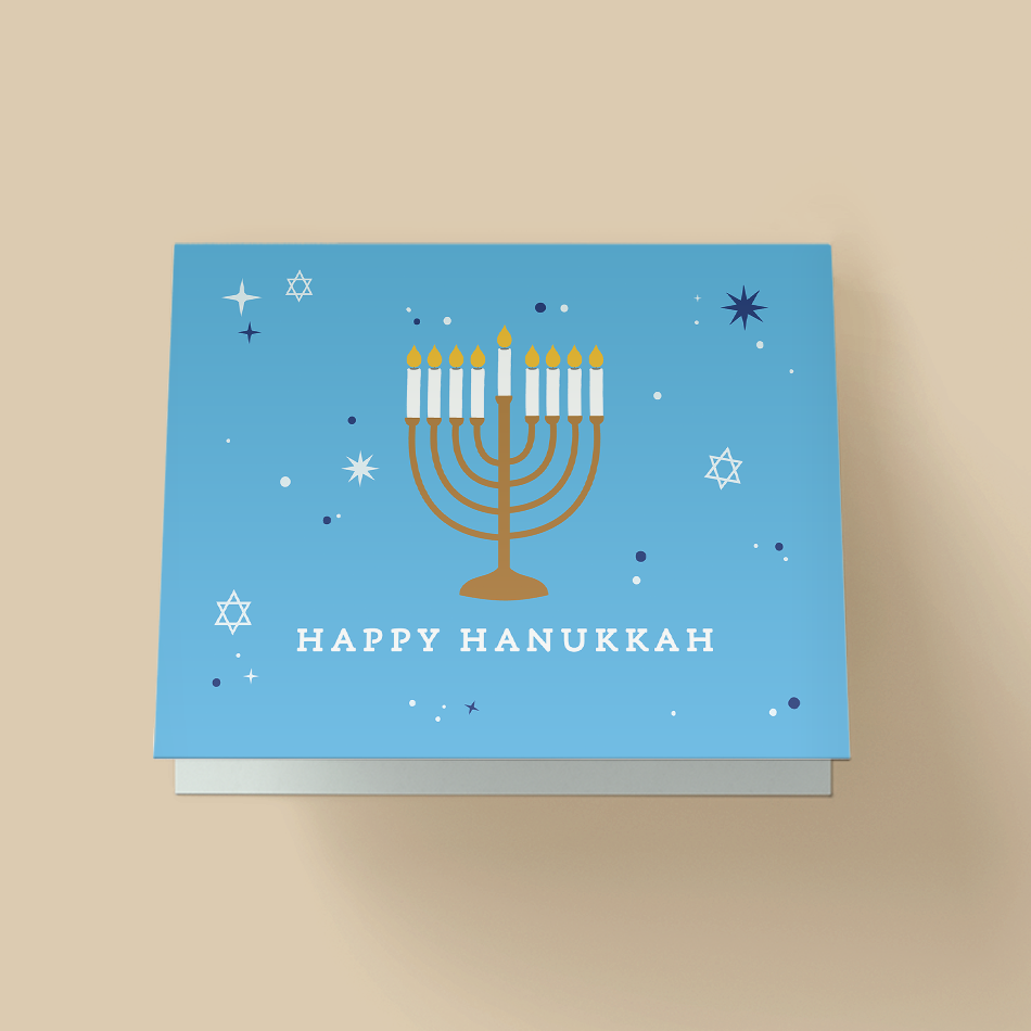 Happy Hanukkah Blue Card
