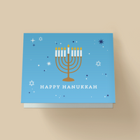 Happy Hanukkah Blue Card