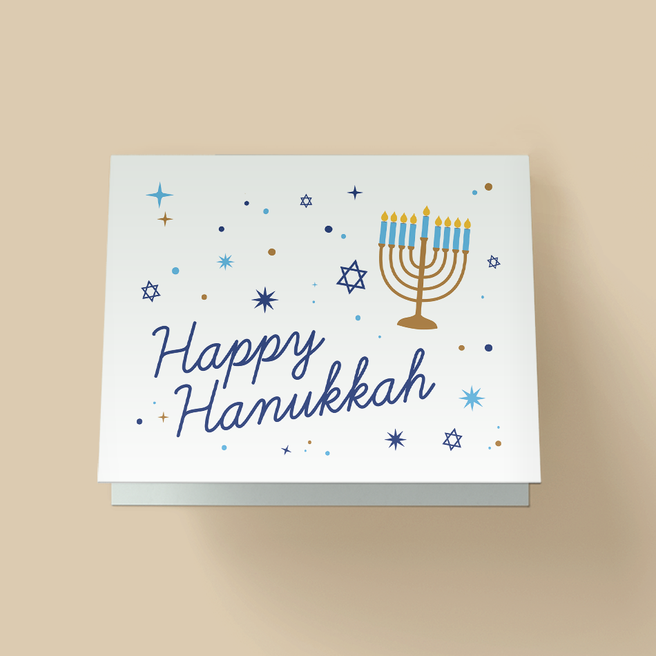 Happy Hanukkah White Card