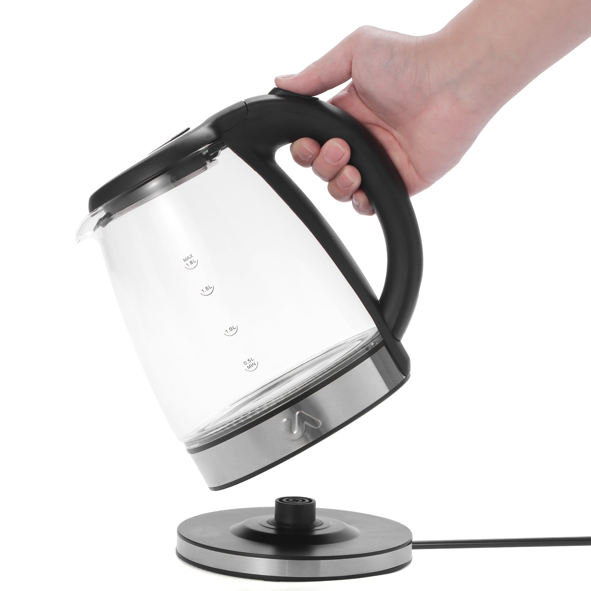 Electric Tea Kettle - 1.8L Glass & Stainless Steel Electric Tea Kettle
