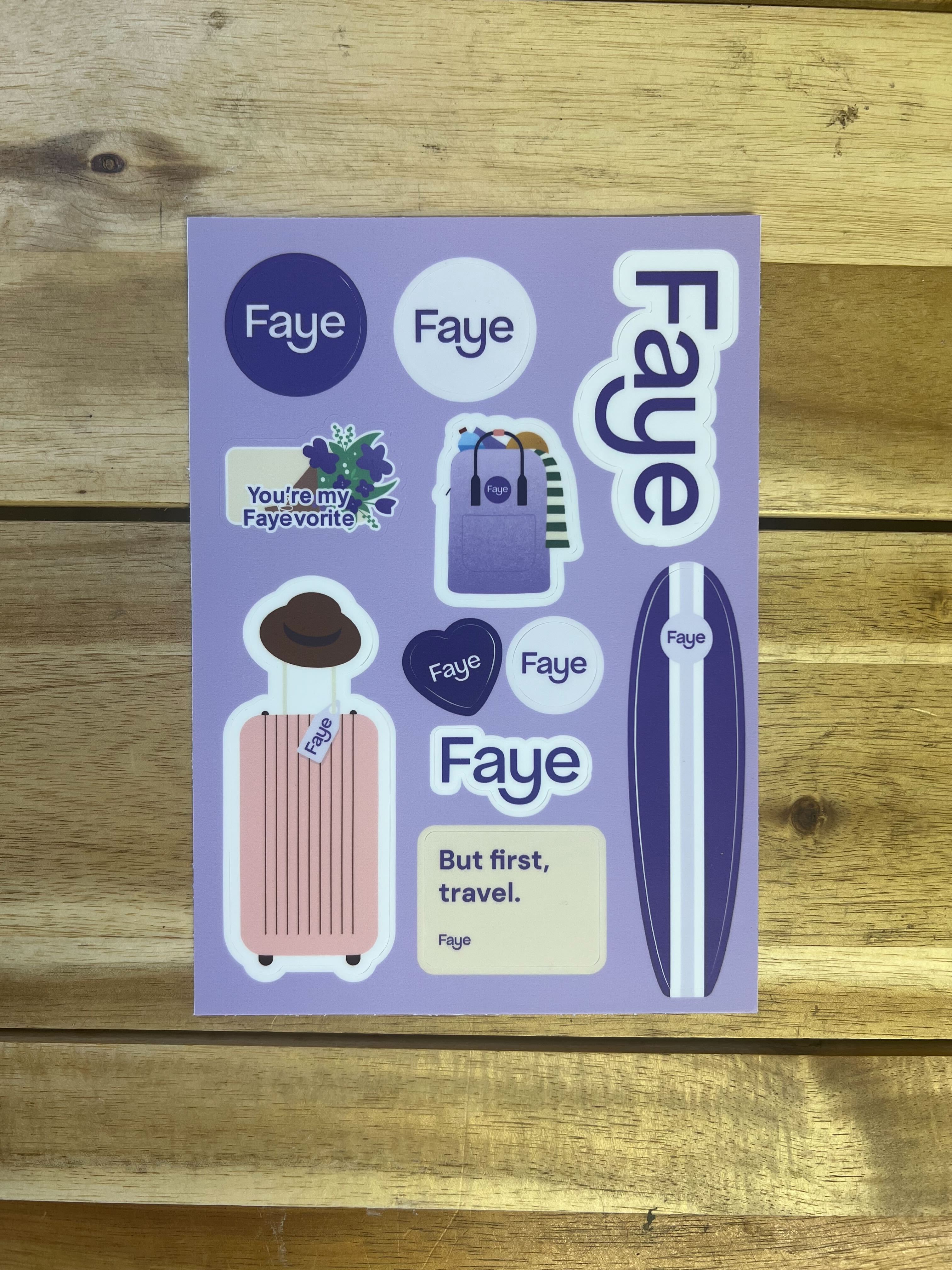 Faye Custom Purple Sticker Sheet