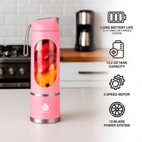 USB Portable Juicer & Blender Cup – On-the-Go 12-Blade Smoothie Maker with 3-Speed Motor & USB-C Fast Charging