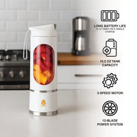 USB Portable Juicer & Blender Cup – On-the-Go 12-Blade Smoothie Maker with 3-Speed Motor & USB-C Fast Charging