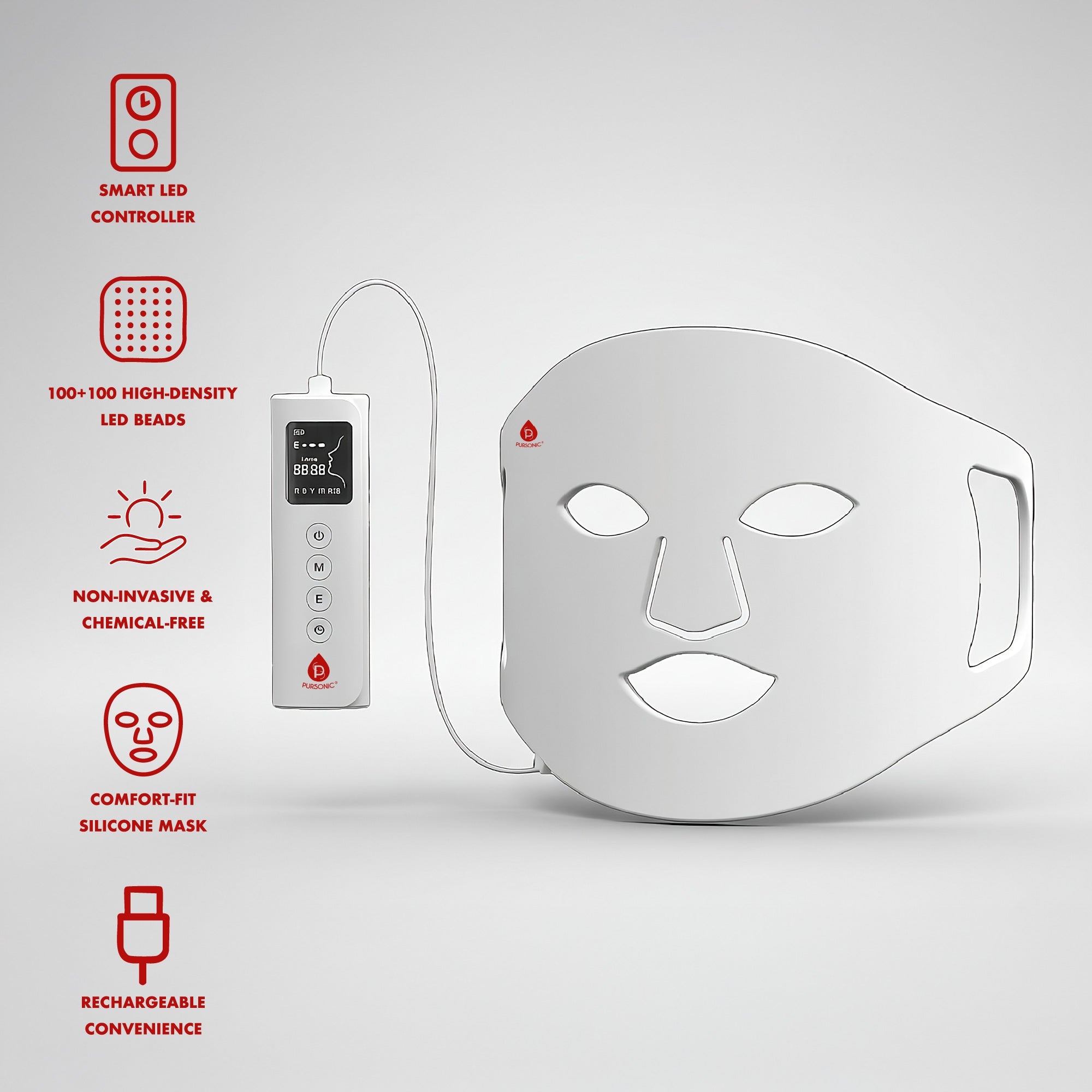 LED Light Therapy Mask with Smart Controller