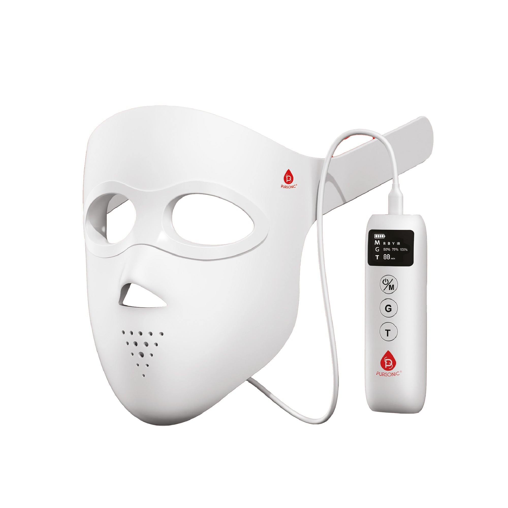 Pursonic 3D Soft-Silicone LED Light Therapy Mask with Smart Controller