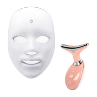 LED Glow Set – 7-in-1 LED Light Therapy Face Mask + 7-in-1 LED Face & Neck Sculpting Wand