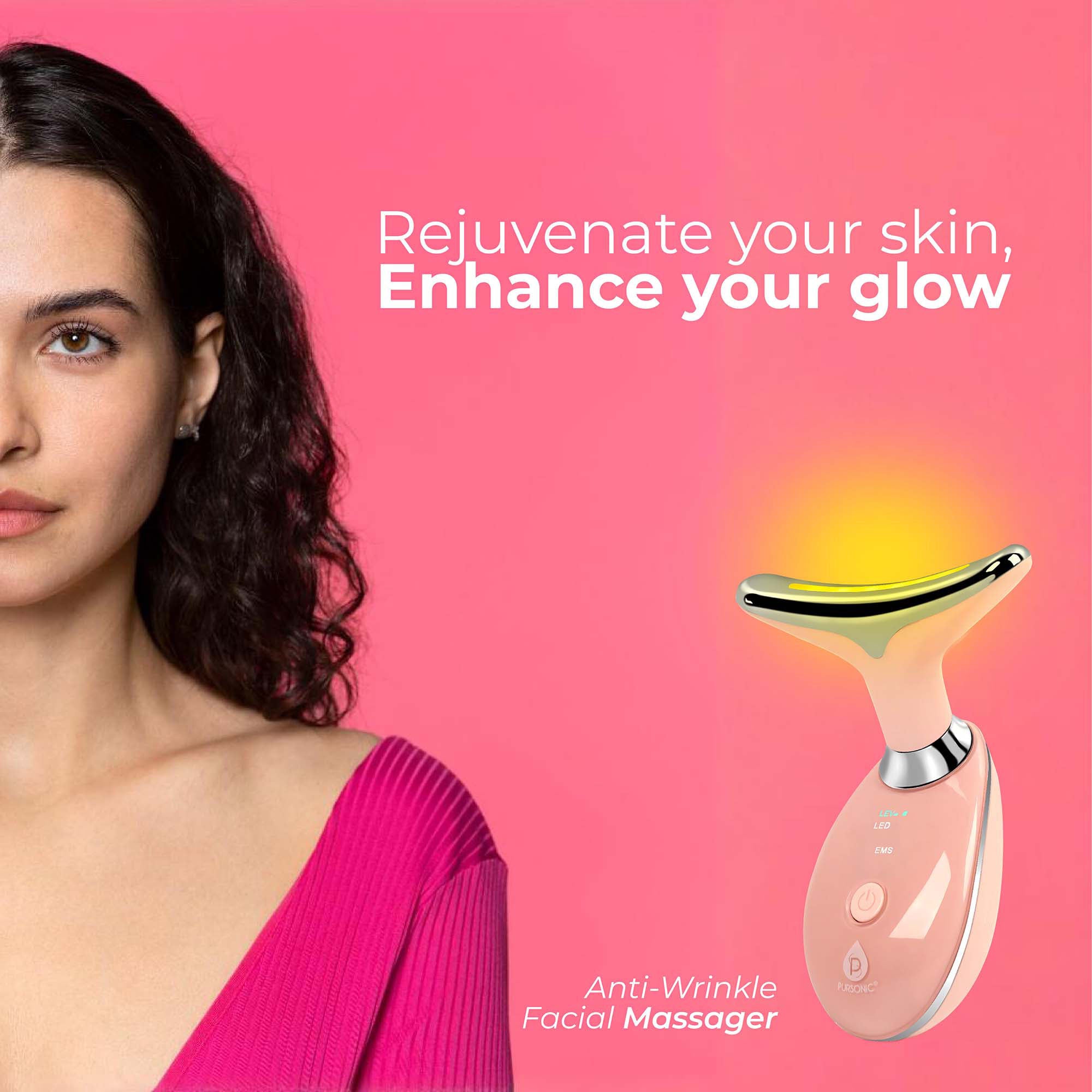 LED Glow Set – 7-in-1 LED Light Therapy Face Mask + 7-in-1 LED Face & Neck Sculpting Wand